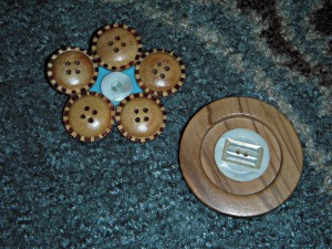 wood brooches